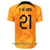 Nederland F. De Jong 21 Hjemme VM 2022 - Herre Fotballdrakt
